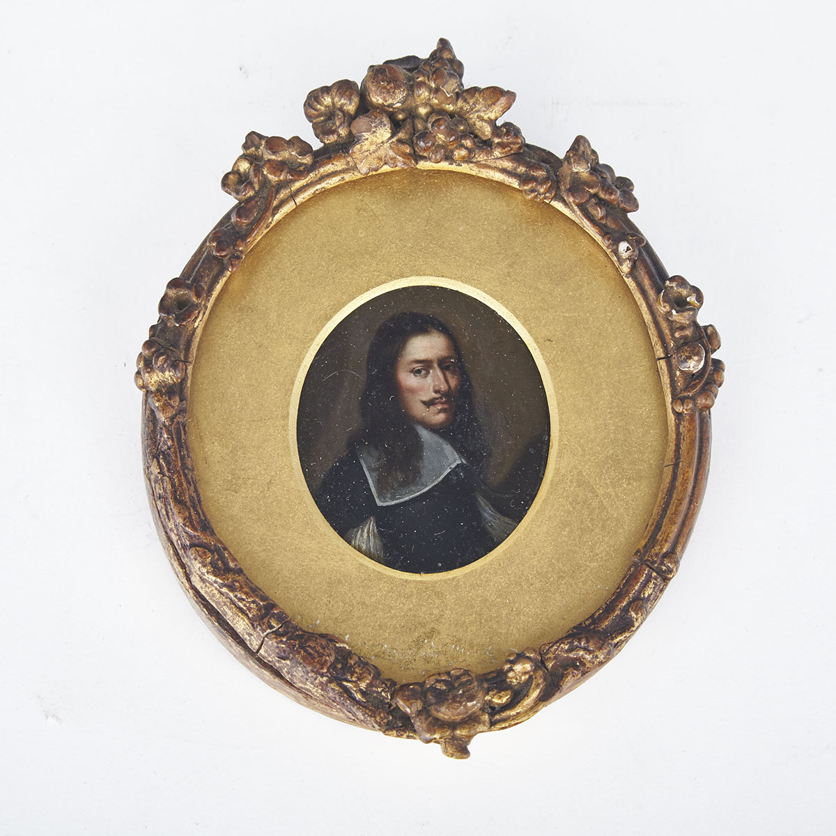 British School Portrait Miniature of a Gentleman, 2nd half, 17th century