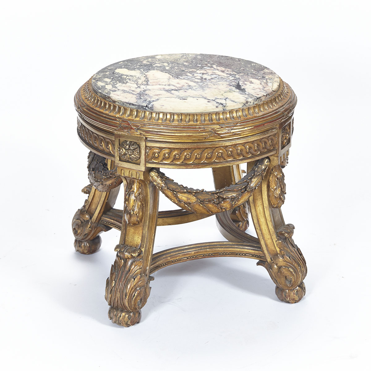 Louis XVI Style Giltwood Pedestal Table, 19th century
