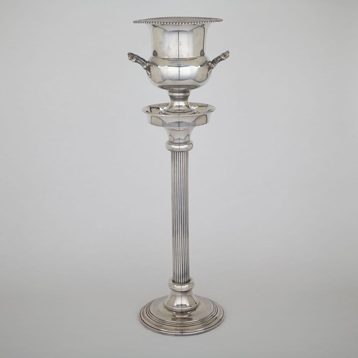 Birks Regency Silver Plated Wine Cooler and Stand, 20th century