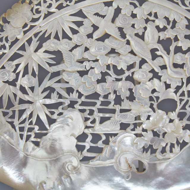 Pair of Export Mother of Pearl Reticulated Panels, 19th Century 