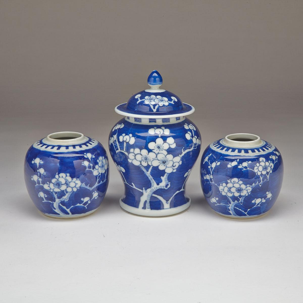 Three Blue and White ‘Hawthorn and Prunus’ Wares, Early 20th Century 