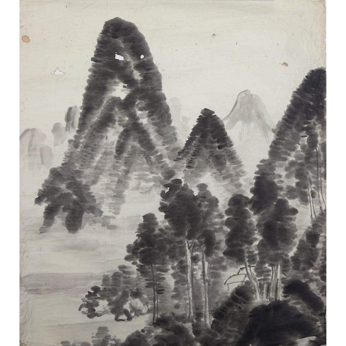 Four Chinese School Paintings, 20th Century