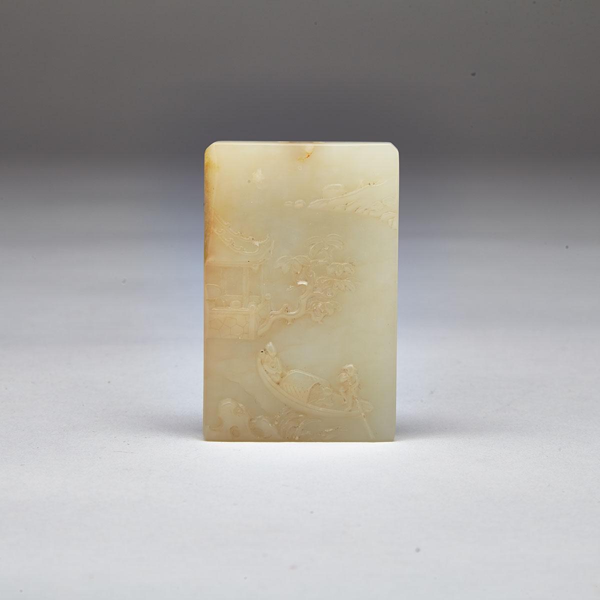 Yellowish Pale Celadon Jade Pendant