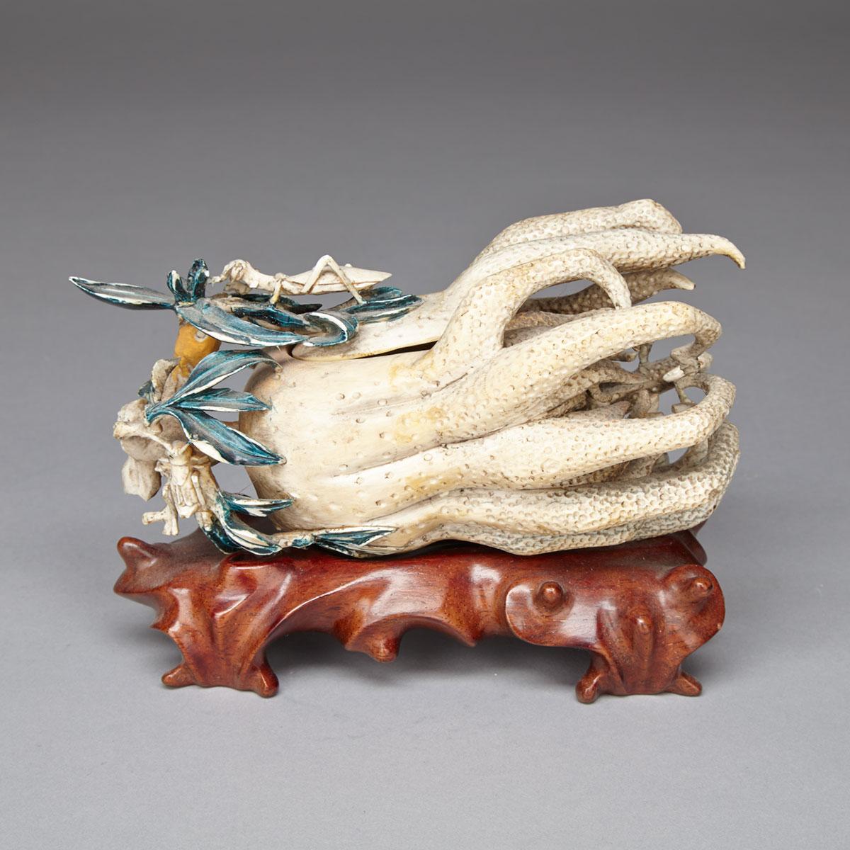 Ivory Carved Buddha’s Hand Citron, Early 20th Century