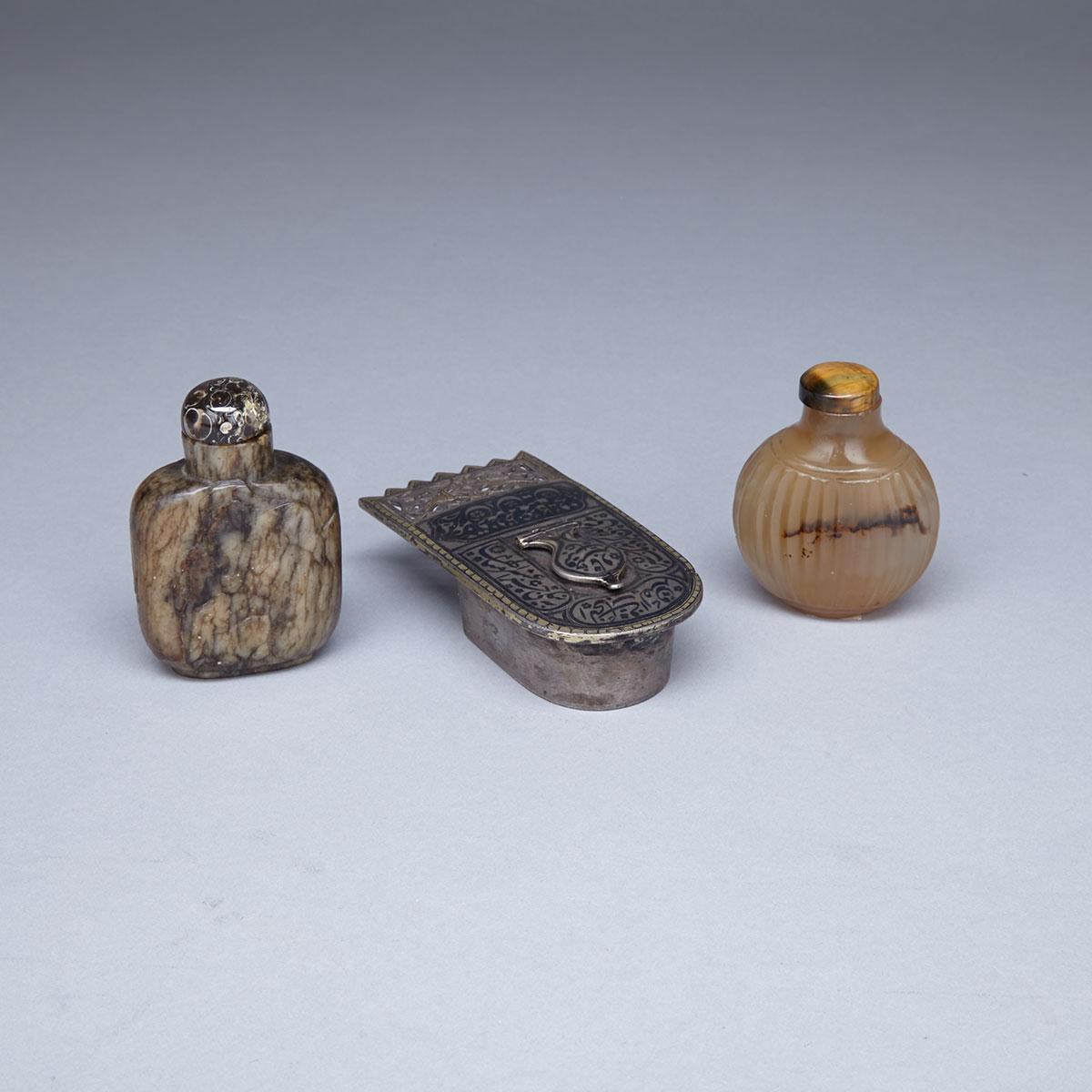 Two Hardstone Snuff Bottles, 19th Century