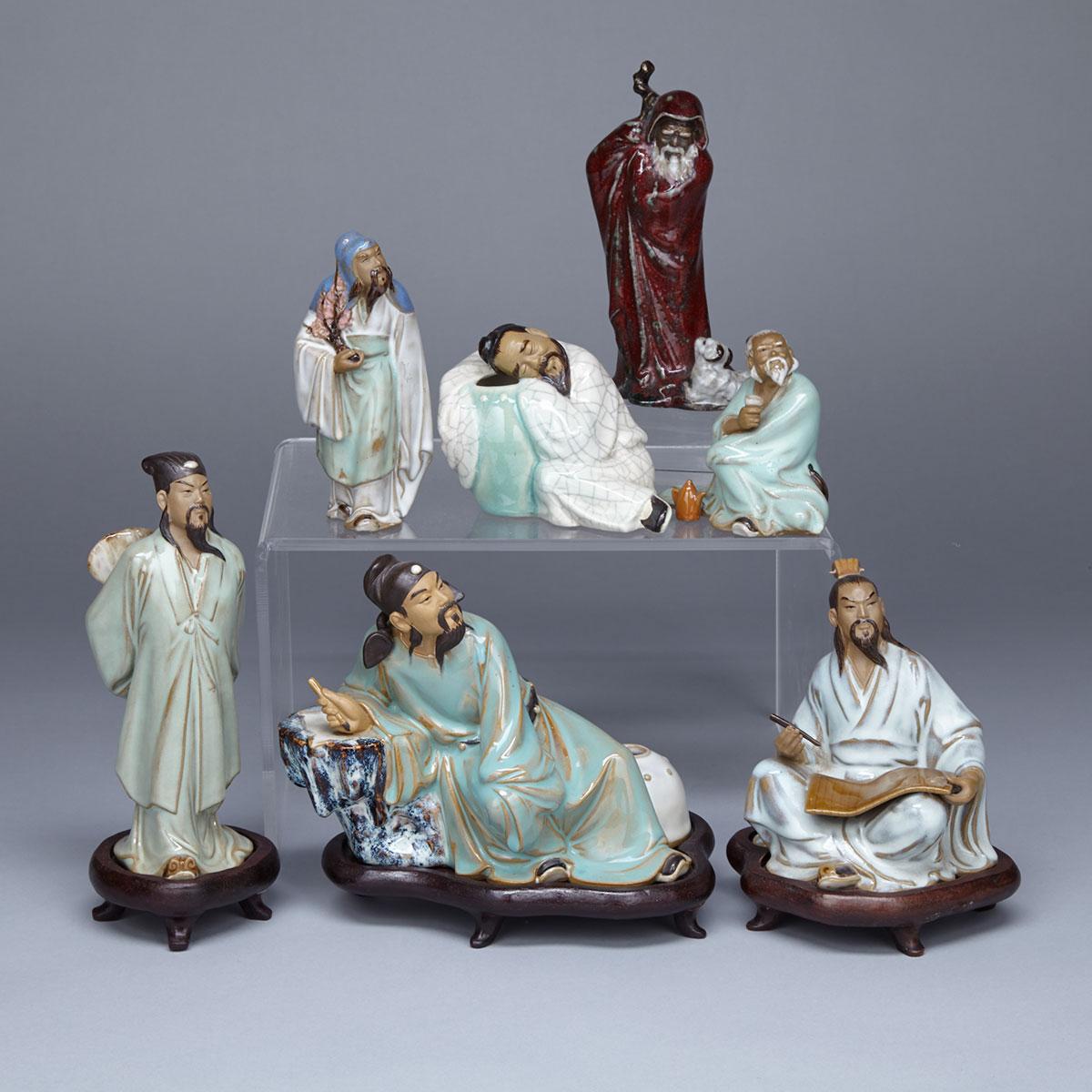Group of Modern Shekwan Figures