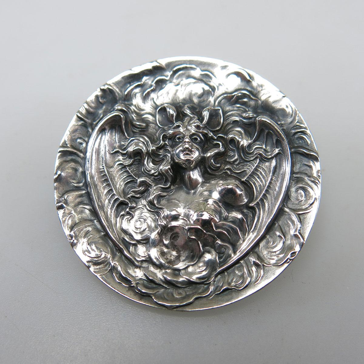 Unger Brothers Sterling Silver Circular Brooch