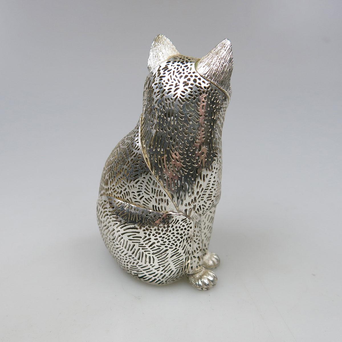 Christofle French Silver-Plated Cat Figurine