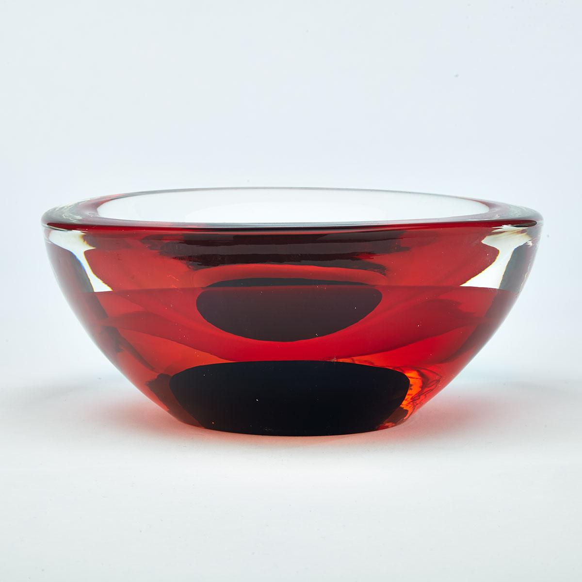 Luigi Onesto (Italian, b.1935) for Oggetti, Sommerso Glass Oval Bowl, c.2000