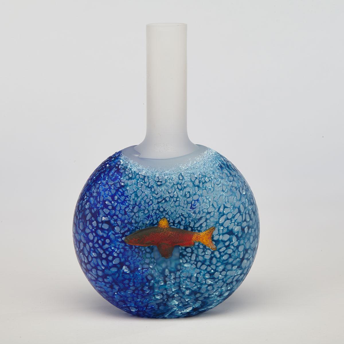 Kjell Engman (Swedish, b.1946) for Kosta Boda, ‘Reef’ Glass Bottle Vase, c.2000
