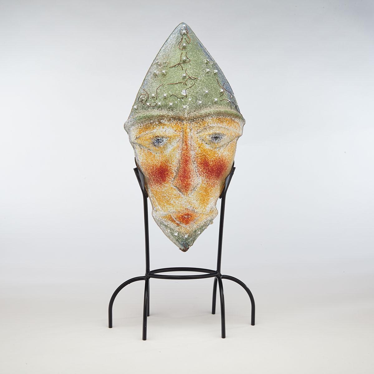 Diane Ferland (Canadian, b.1955), Enameled Glass Mask, c.2000