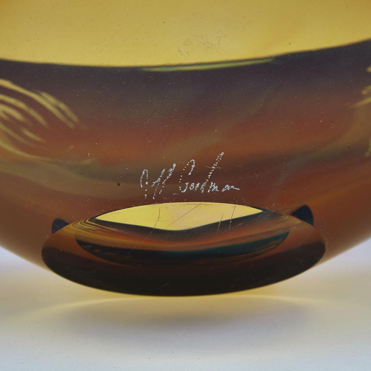 Jeff Goodman (Canadian, 1961-2012), ‘Scribe’ Glass Bowl, c.2010