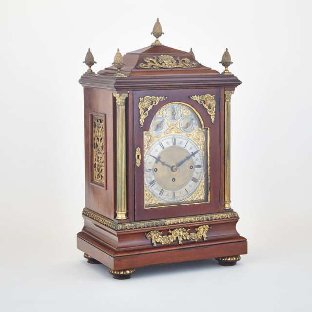 Large Victorian George III Style Quarter Chiming Bracket Clock, late 19th century