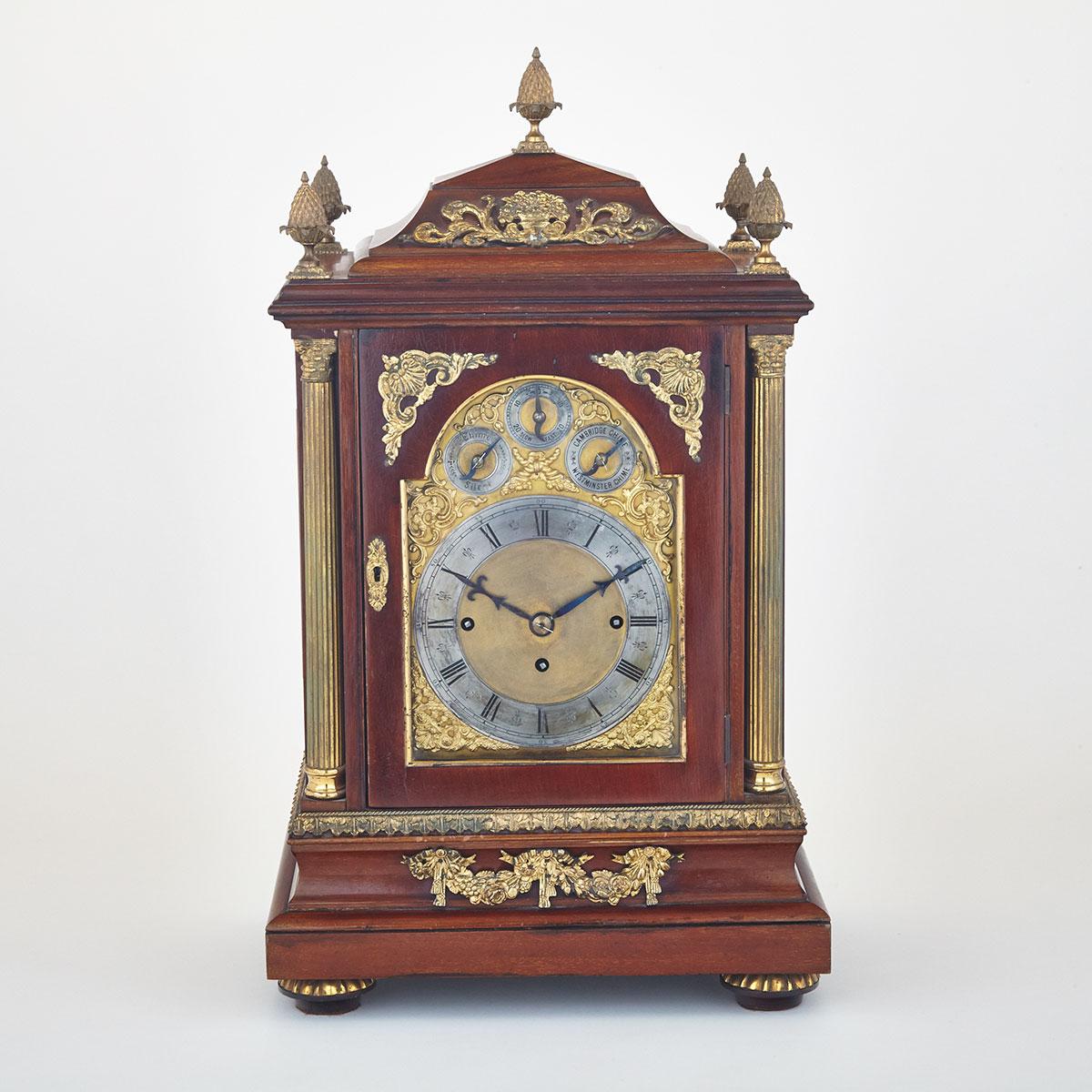 Large Victorian George III Style Quarter Chiming Bracket Clock, late 19th century