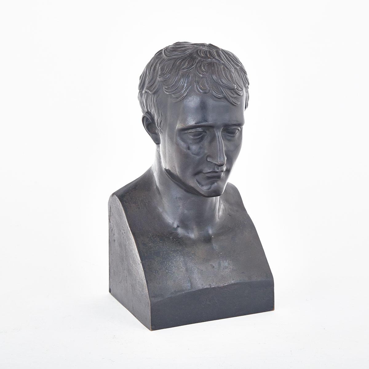 French Empire Style Patinated Bronze Bust of Napoleon ‘en Hermès’, 1858