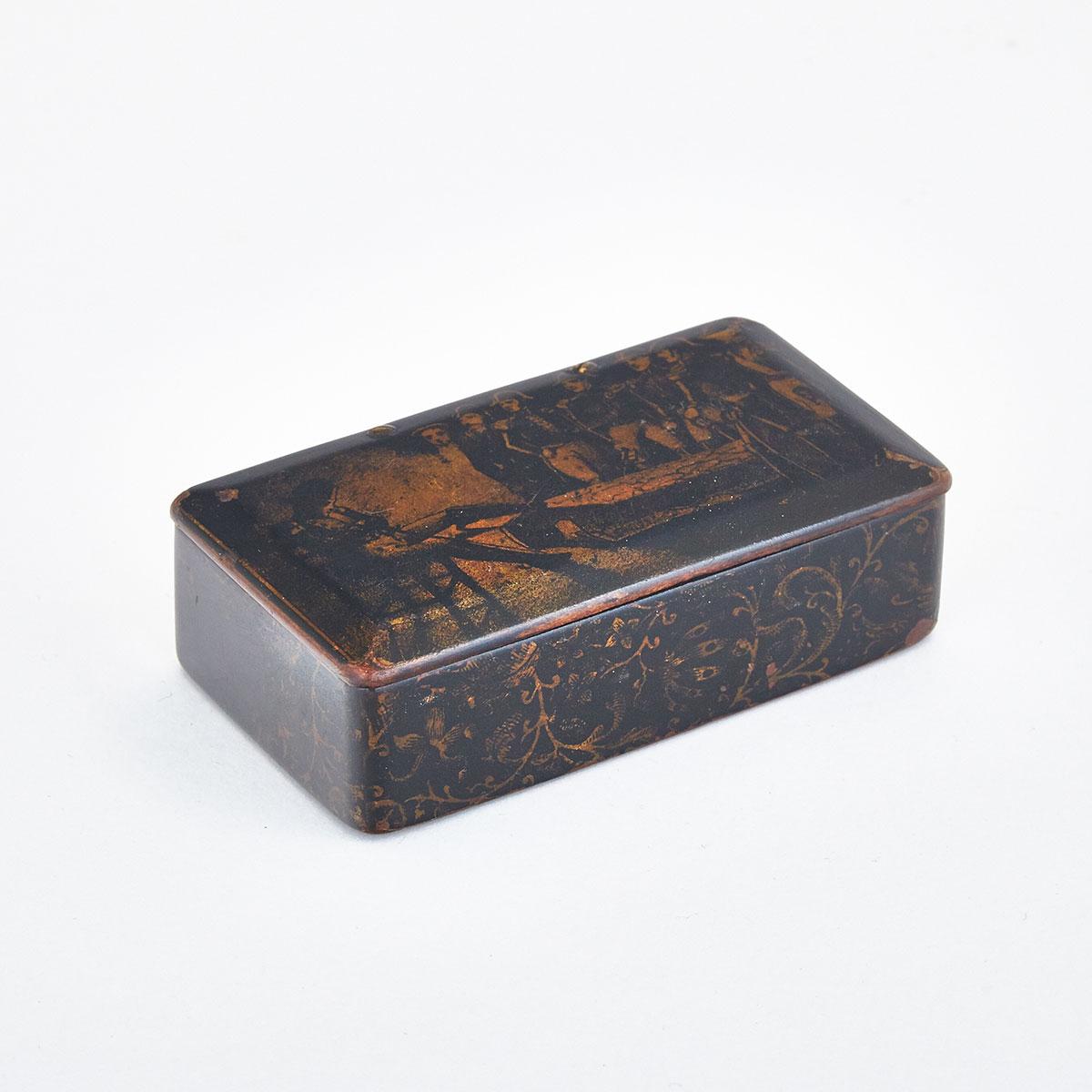 French Lacquer Snuff Box of Napoleonic interest, early 19th century
