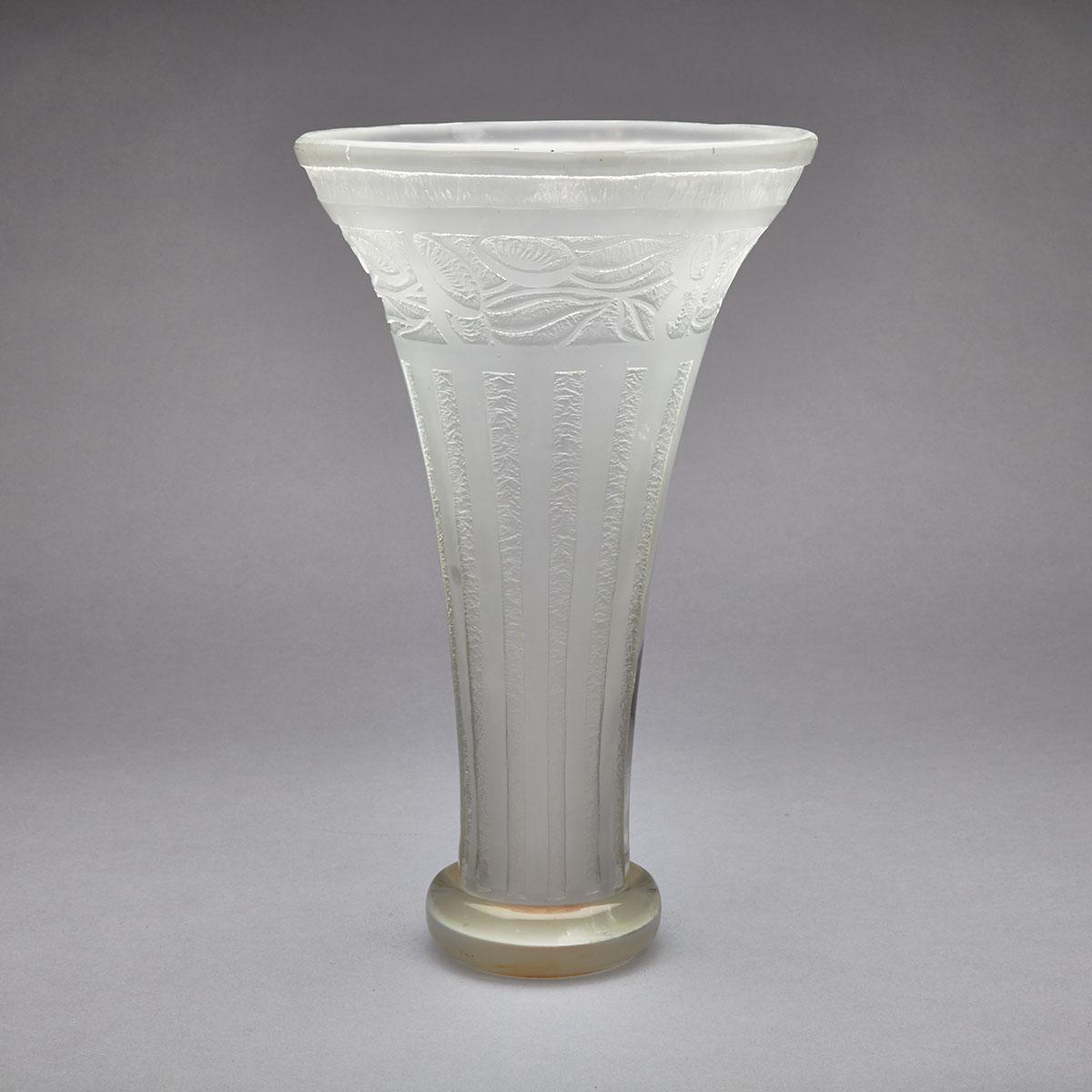 Daum Acid-Etched Glass Vase, c.1930