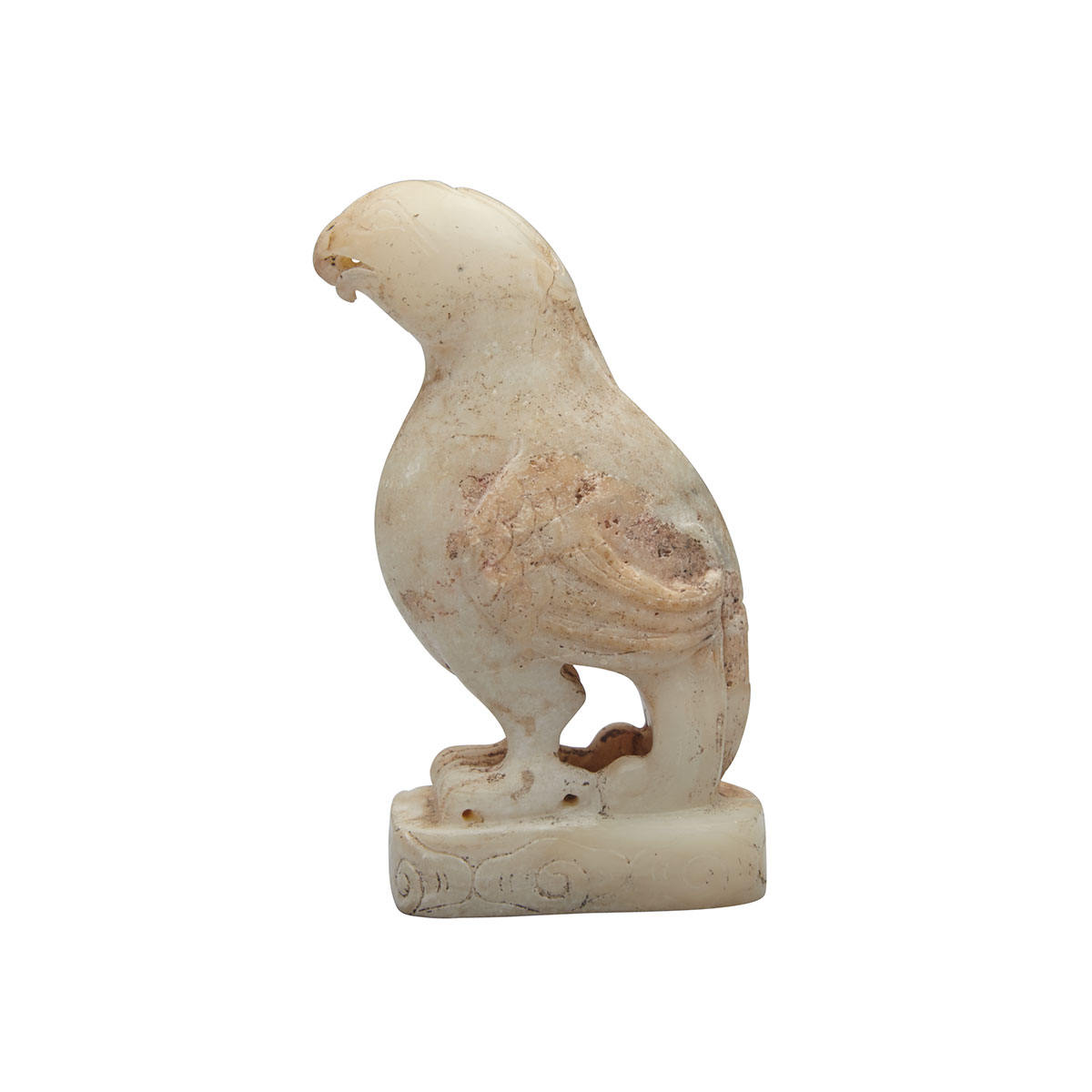 Small White Jade Model of a Parrot