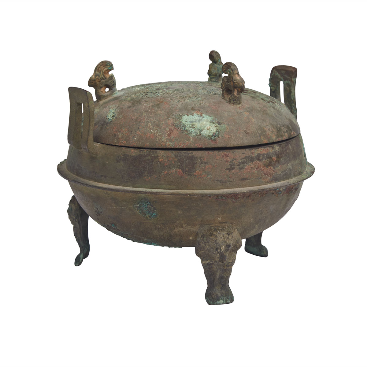 Small Bronze Tripod Vessel, Ding, Han Dynasty 