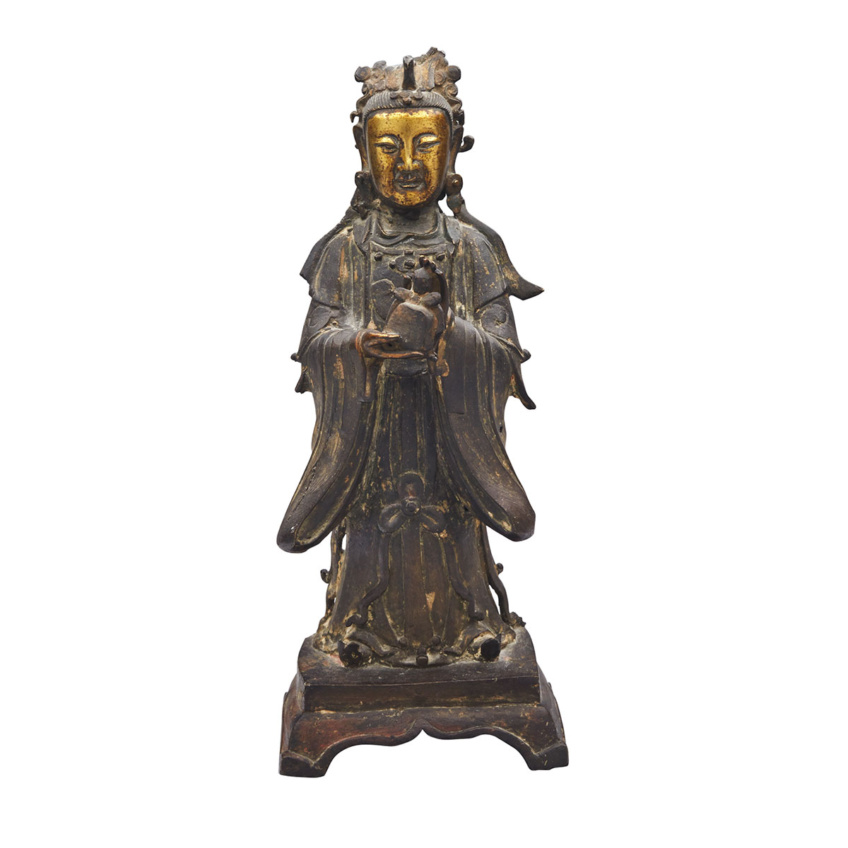 Parcel Gilt Bronze Figure of a Bixia Yuanjun, 16th/17th Century