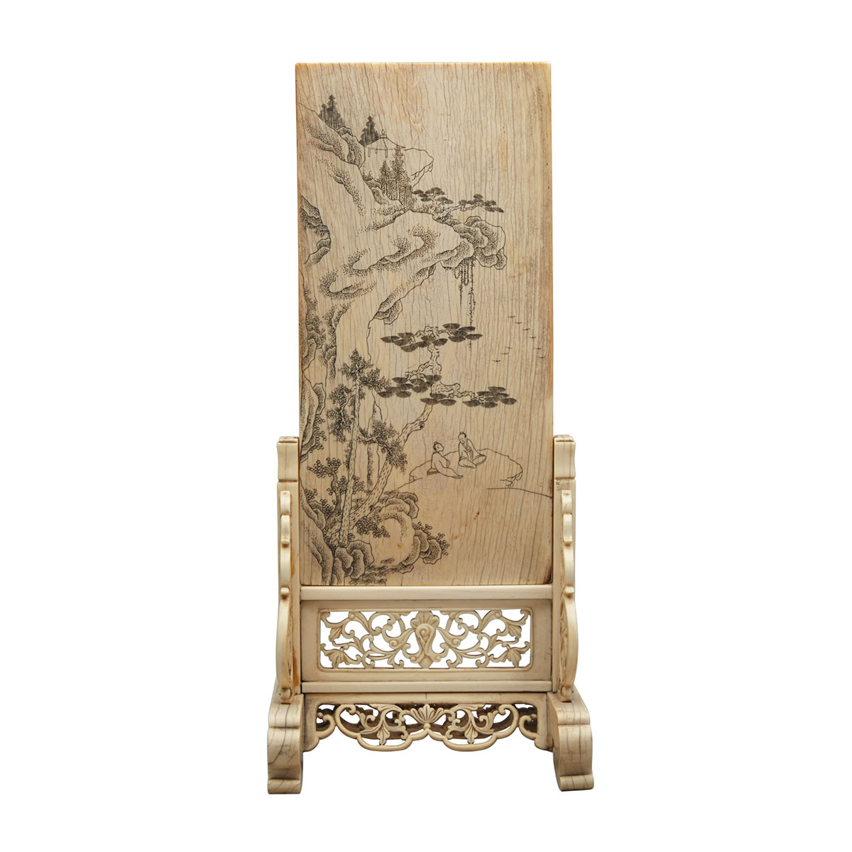 Ivory Screen and Stand, 19th Century