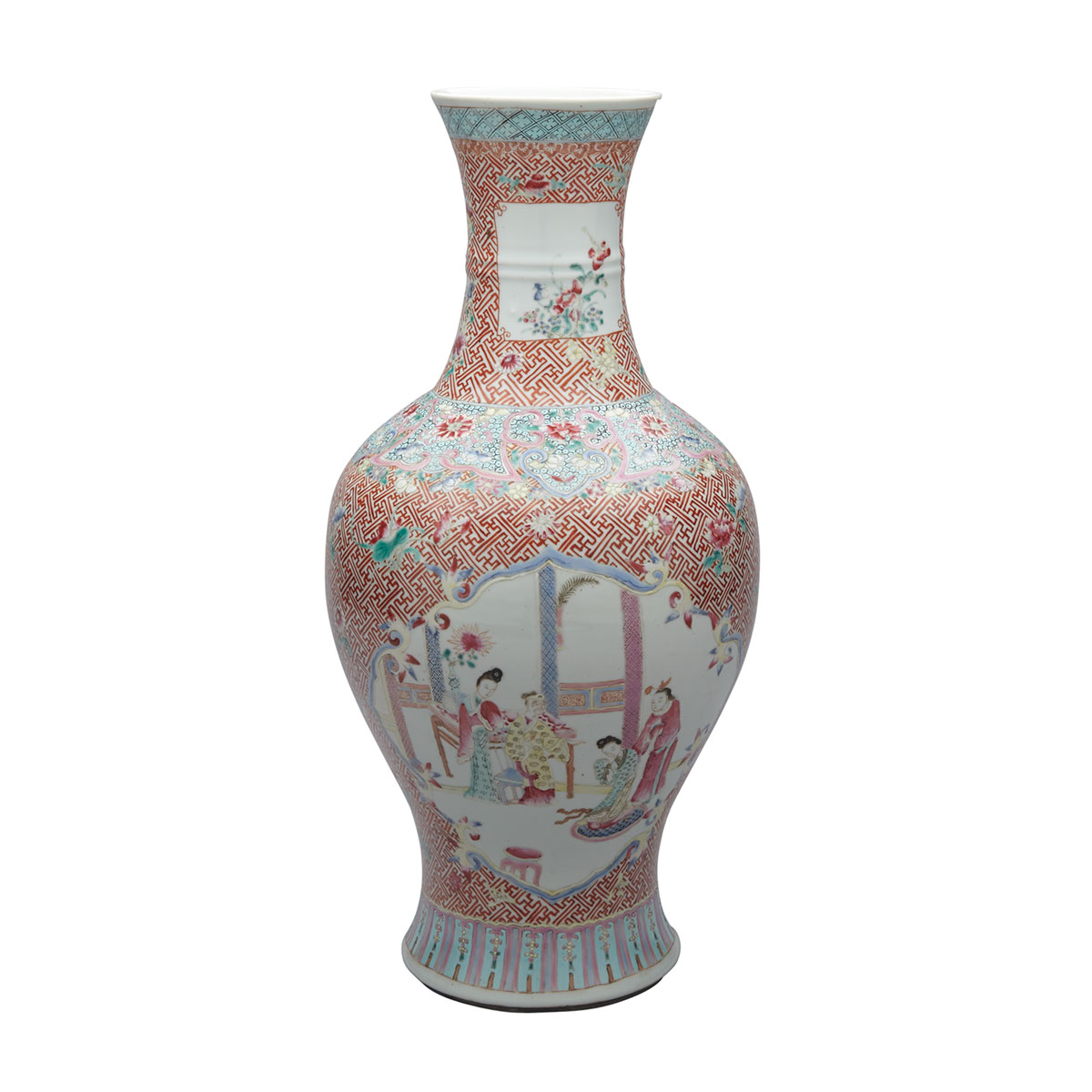 Famille Rose Figural Vase, Republican Period