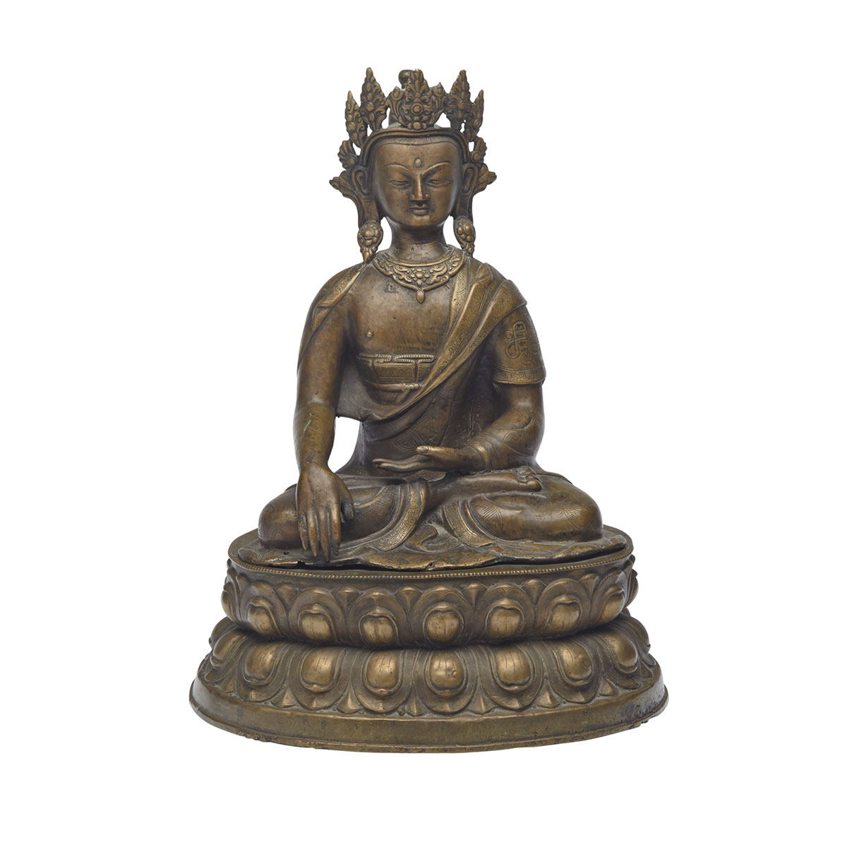 Bronze Seated Figure of Buddha Akshobhya, Tibet, First-Half 20th Century 