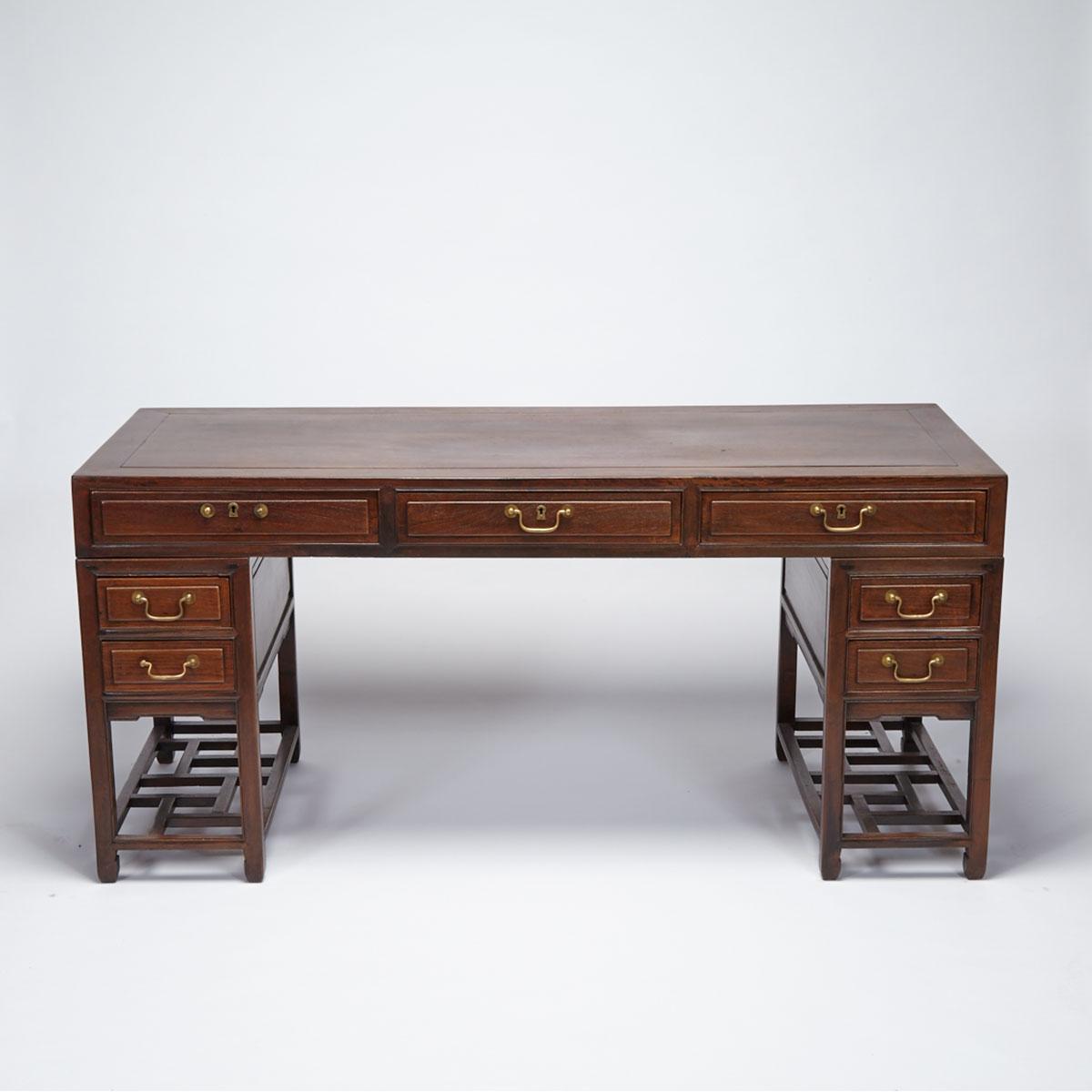 Rosewood Three-Part Desk, Early 20th Century
