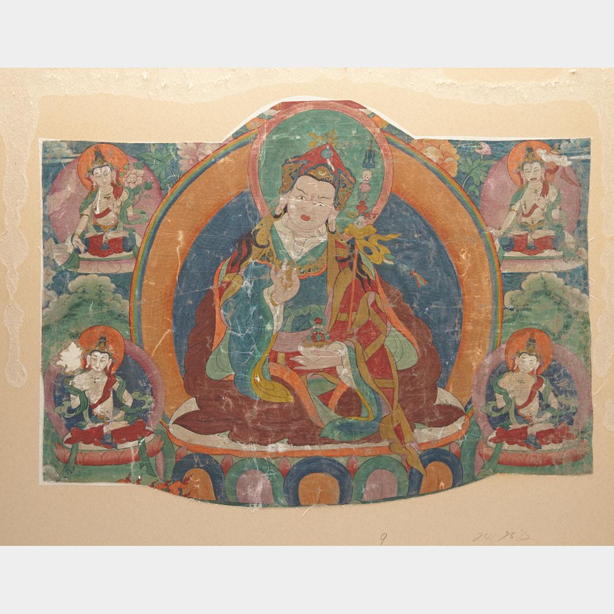 Thangka Fragment of Padmasambhava, Tibet, 19th Century