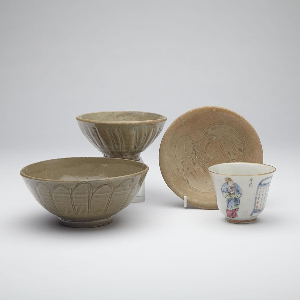 Three Celadon Glazed Wares, South East Asia, 16th/17th Century 