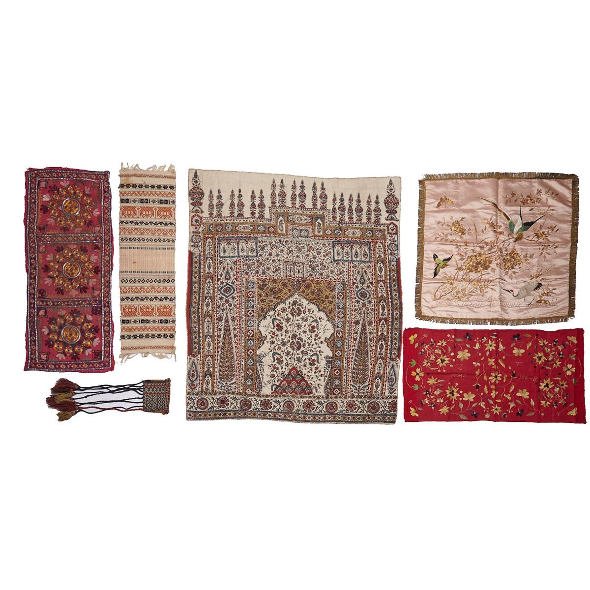 Nine Assorted Textiles, China, India and the Middle East
