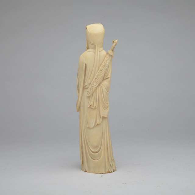 Ivory Carved Figure of Lu Dongbin, Circa 1940’s