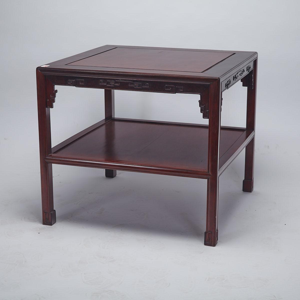 Low Square-Form Rosewood Table