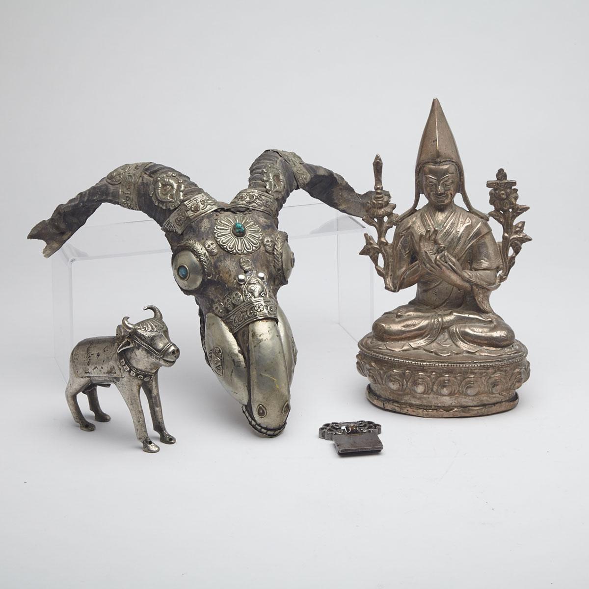 Four Silvered Metal Figures, Tibet, 20th Century 