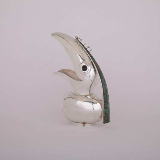 Mexican Silver Plated Toucan-Form Jug, 20th century