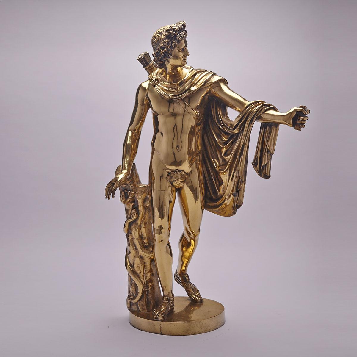 Italian Polished Bronze Model of the Apollo Belvedere, 19th century