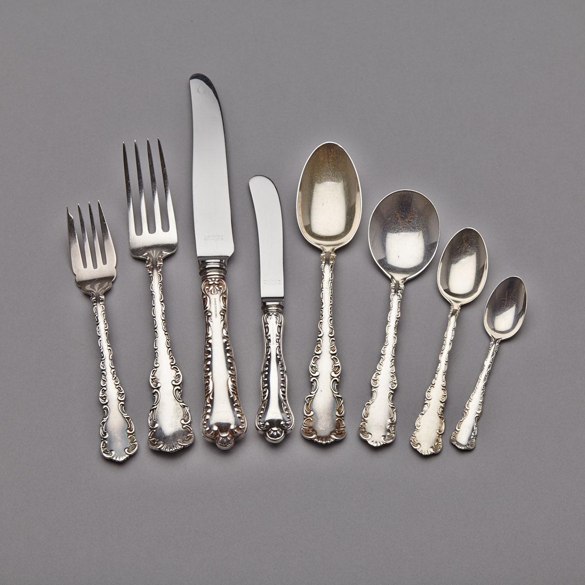 Canadian Silver Assembled ‘Louis XV’ and ‘Pompadour’ Pattern Flatware Service, Henry Birks & Sons, Montreal, Que., 20th century