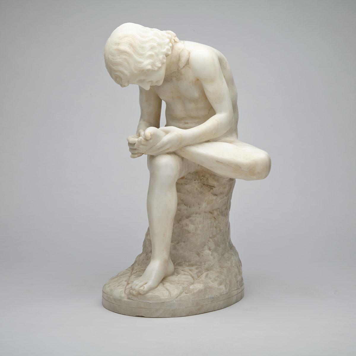 Italian Carrara Marble Model of the Spinario, After the Antique, 19th century
