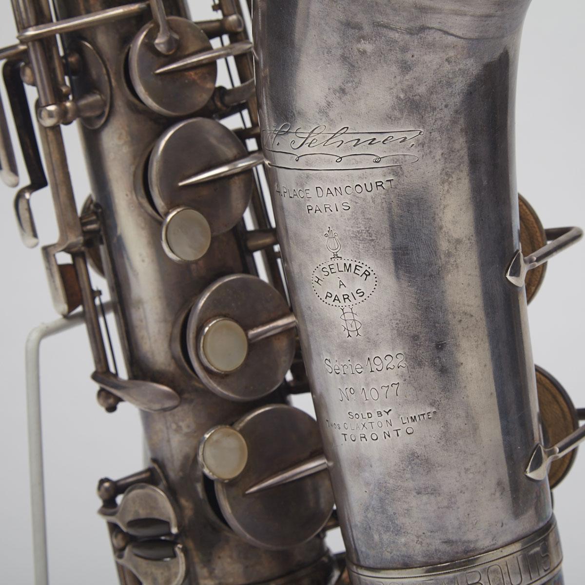 Henri Selmer Series 1922 Silver Plated Brass Alto Saxophone, c.1922