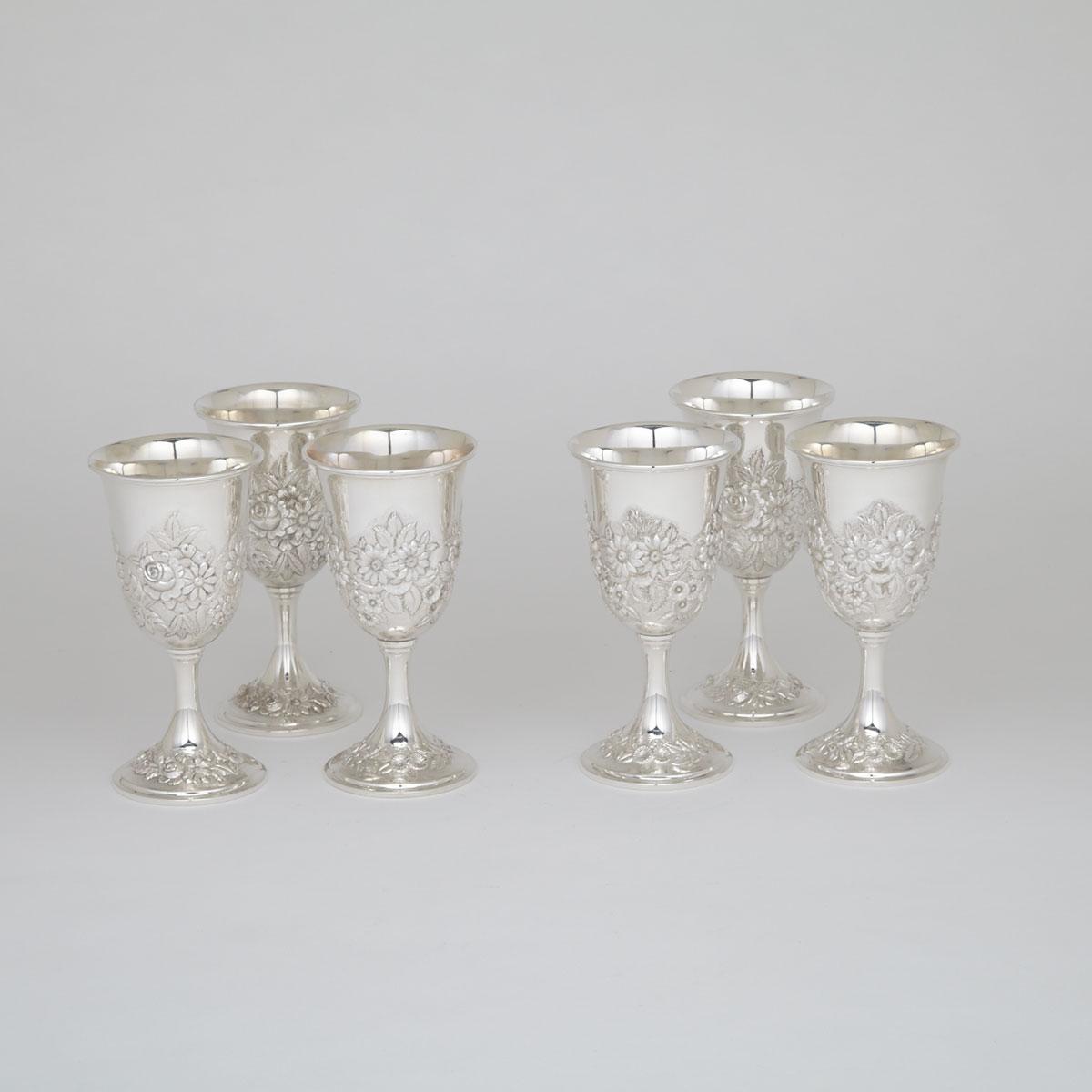 Six American Silver Goblets, S. Kirk & Son, Baltimore, Md., mid-20th Century