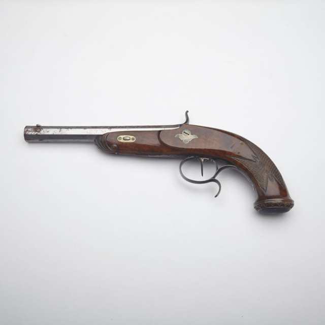 Reproduction of a mid 19th century Continental Percussion Cap Pistol, mid 20t century
