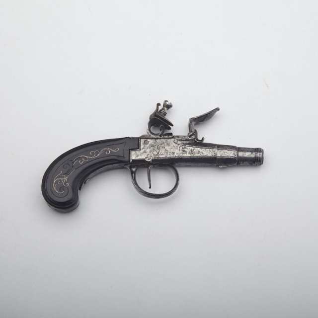 English Flintlock Pocket Pistol, late 18th century