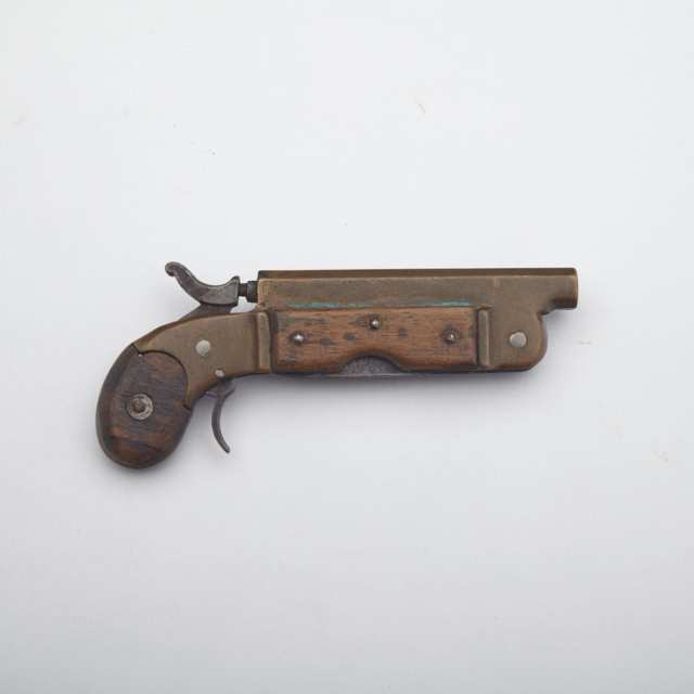 Single Shot Pocket Percussion Knife Pistol, early 19th century