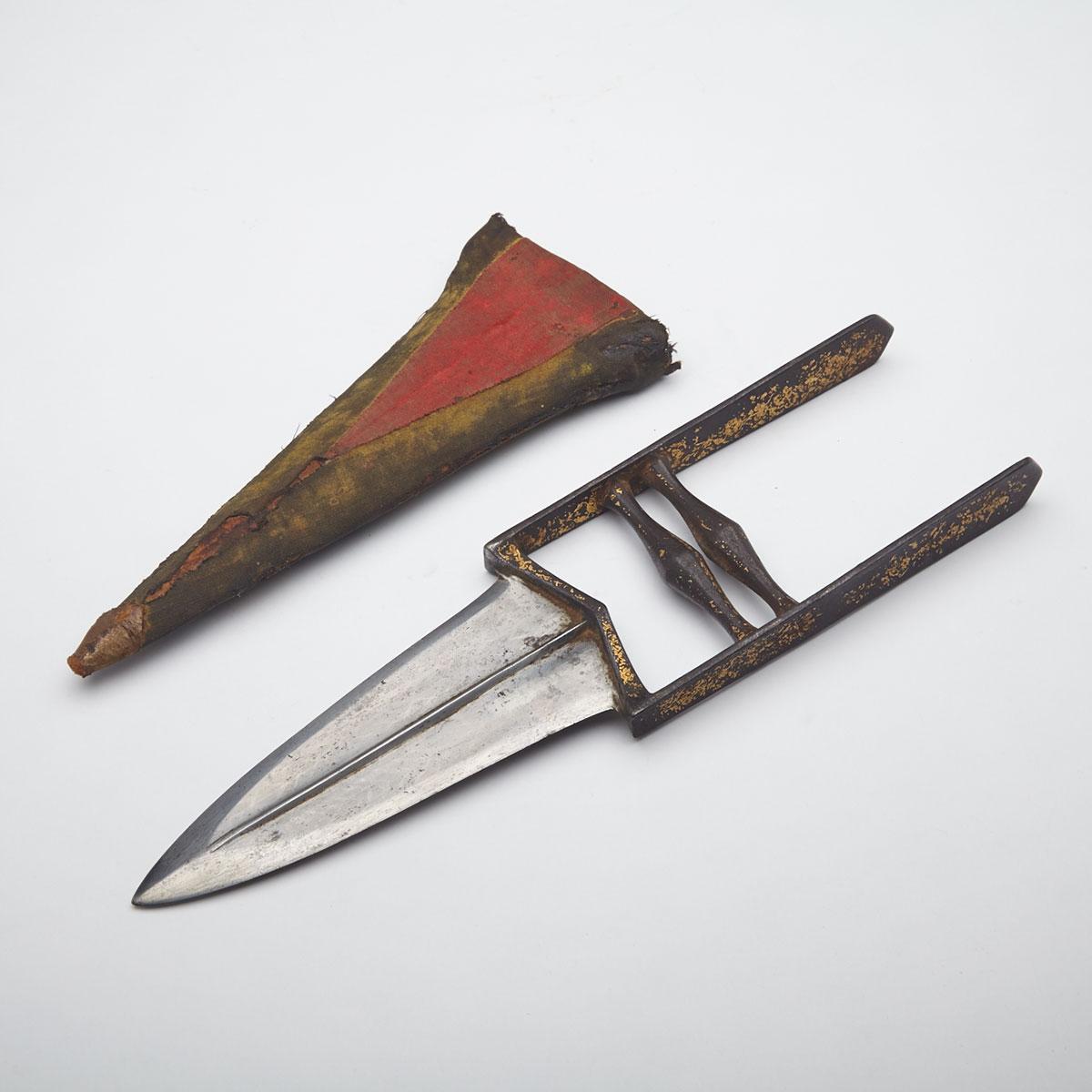 Indian Gold Damascened Katar Push Dagger, 18th century
