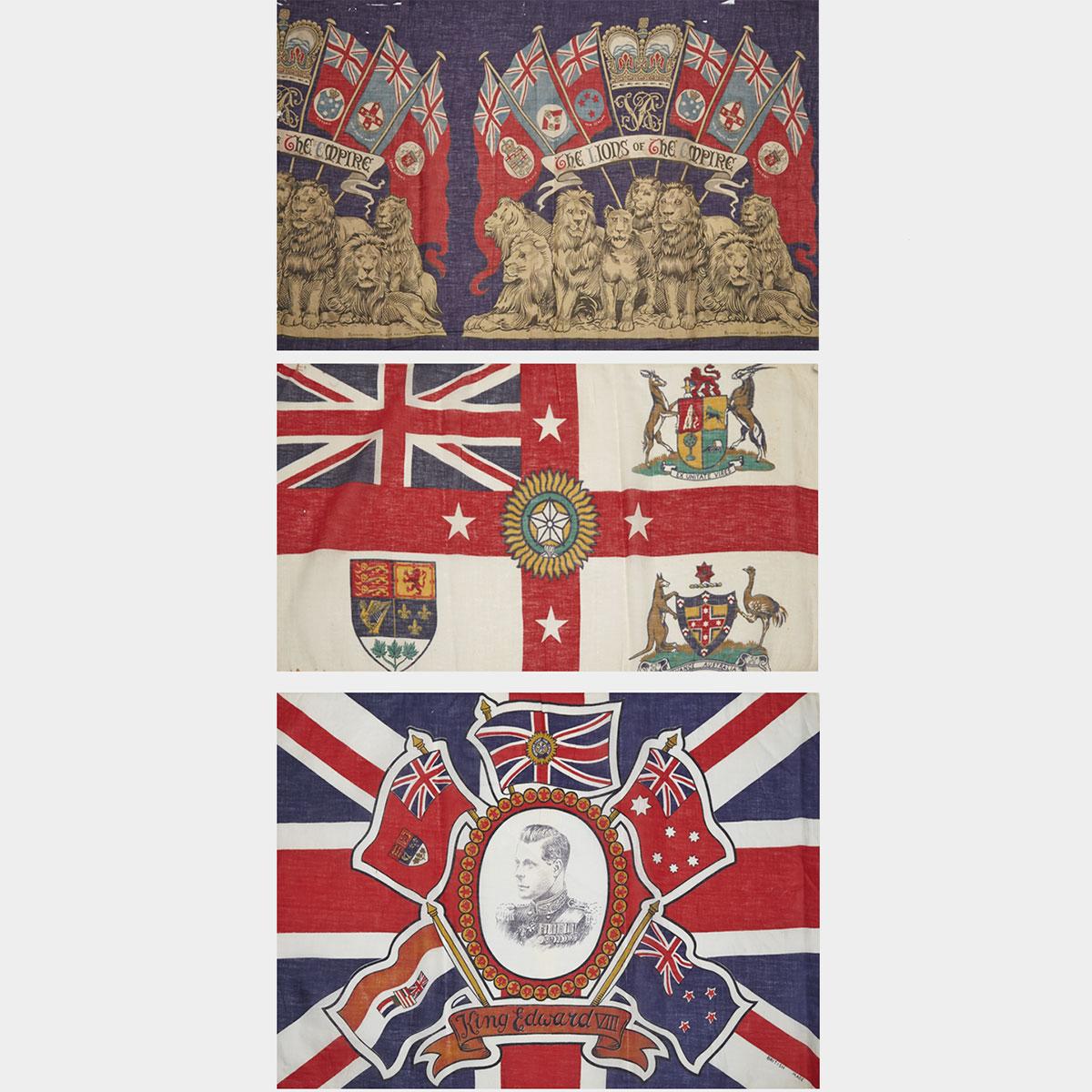 Three British Empire Parade (Display) Flags, 19th and 20th century