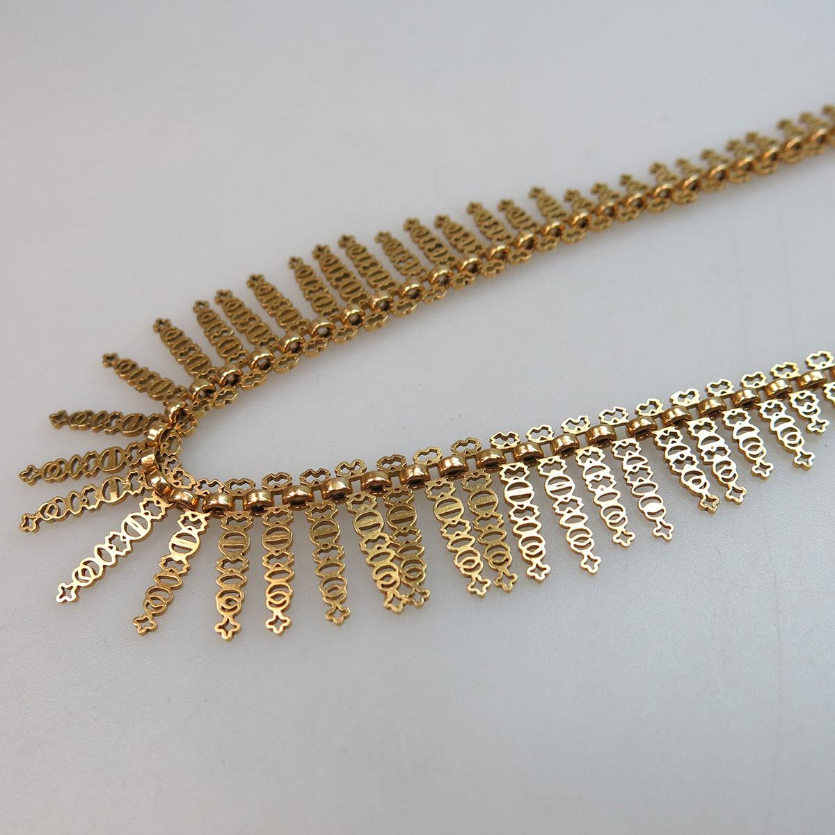 Portuguese 800 Grade Gold Fringe Necklace