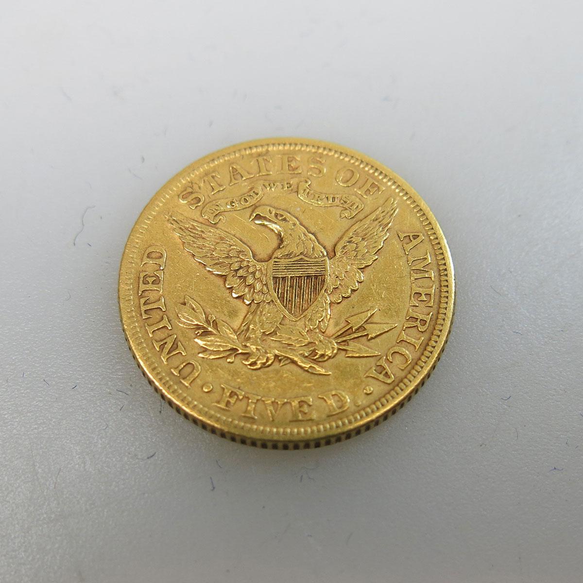 American 1894 $5 Half Eagle Gold Coin