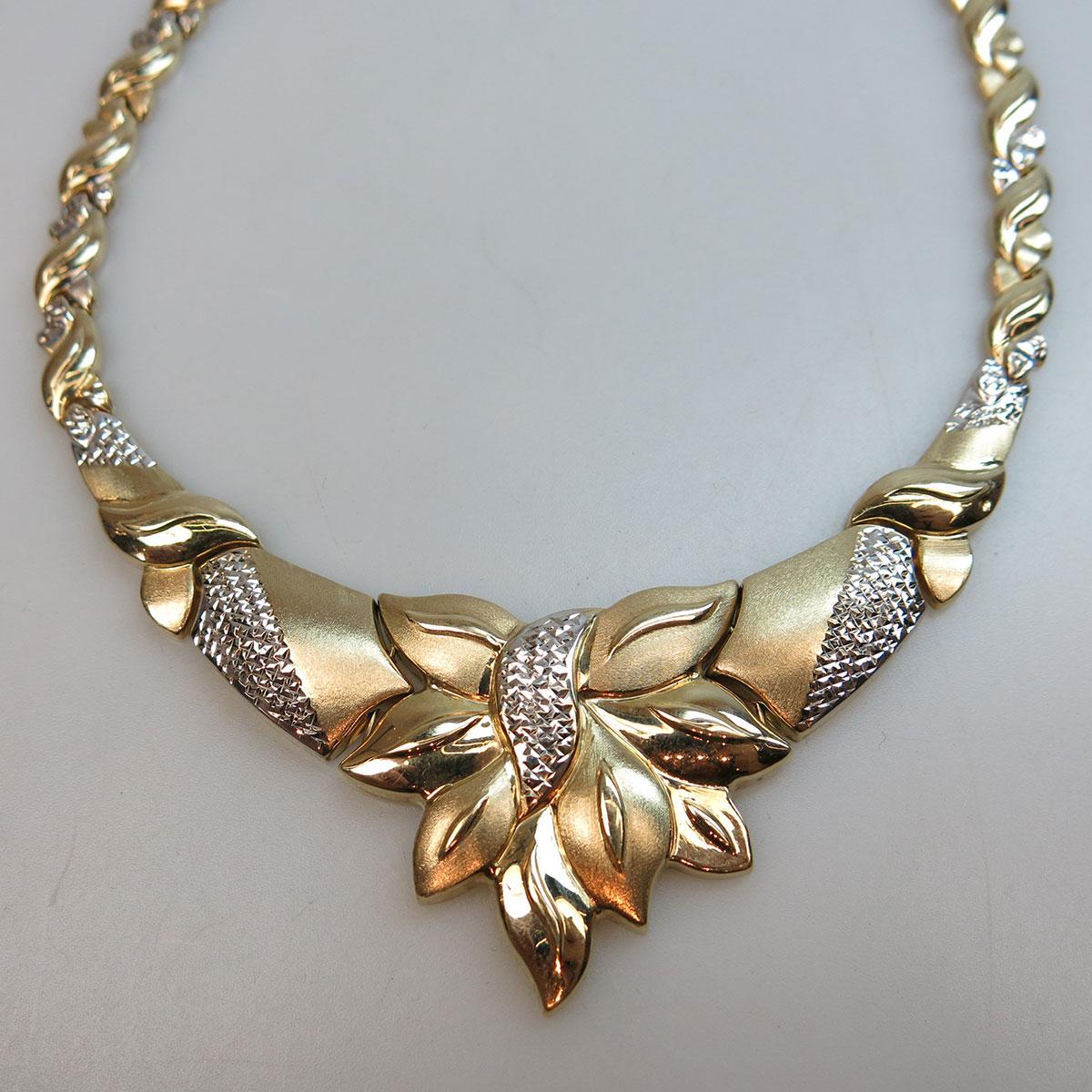 10k Yellow Gold And White Gold Necklace