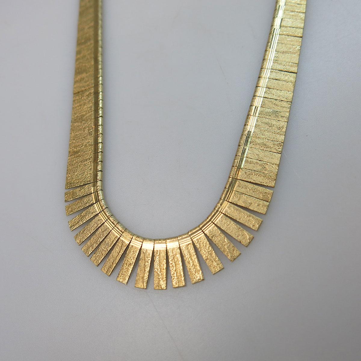 8k Yellow Gold Fringe Necklace