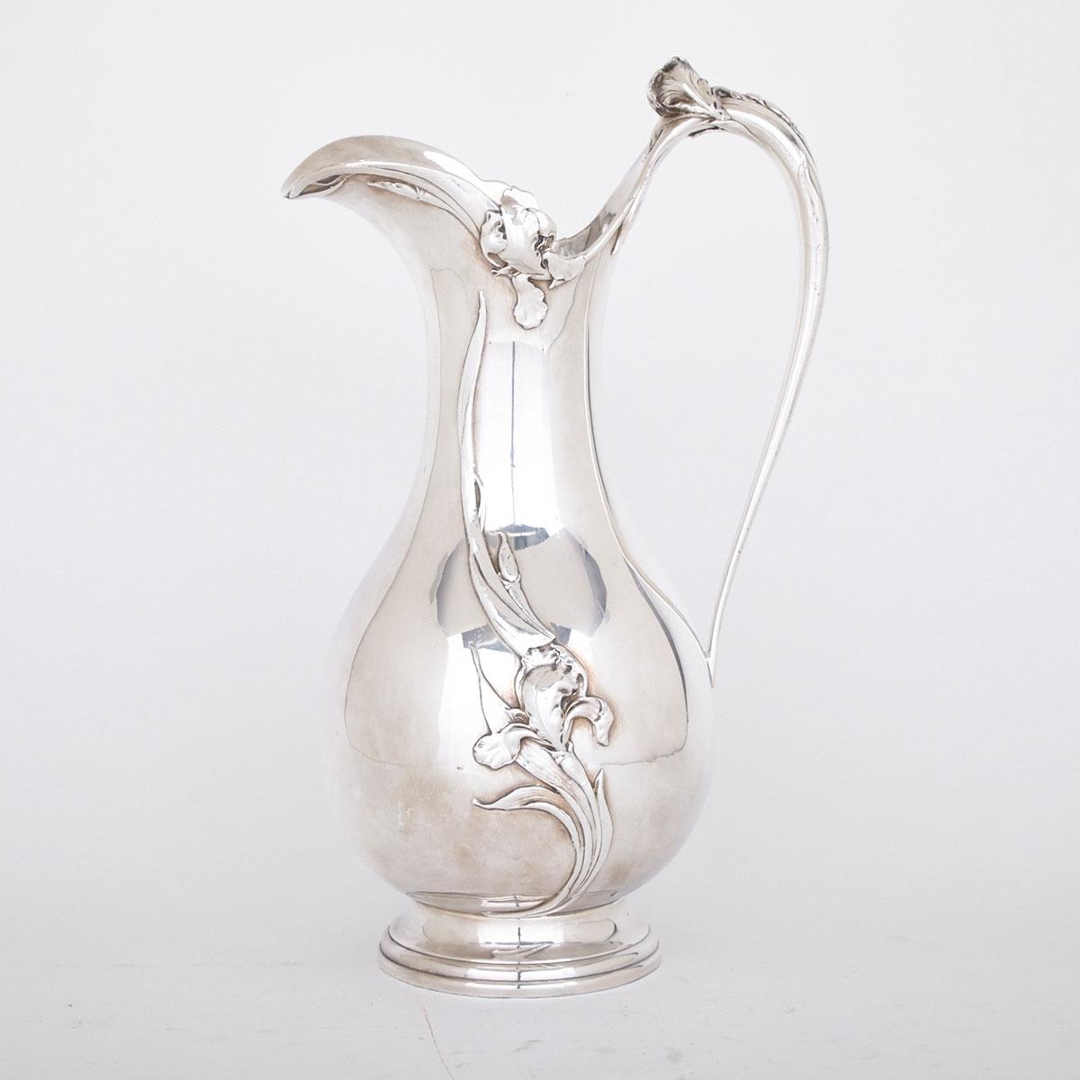 American Silver Plated Art Nouveau Large Ewer, Reed and Barton, Taunton Mass., early 20th century